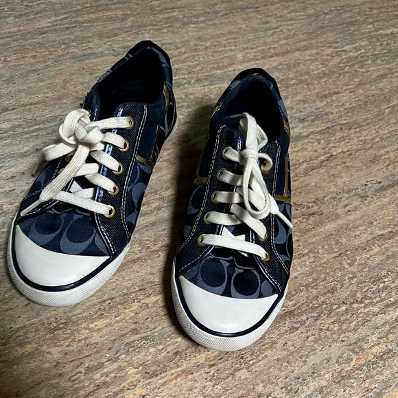 Coach Barrett sneakers navy blue and Gold - Picture 11 of 14